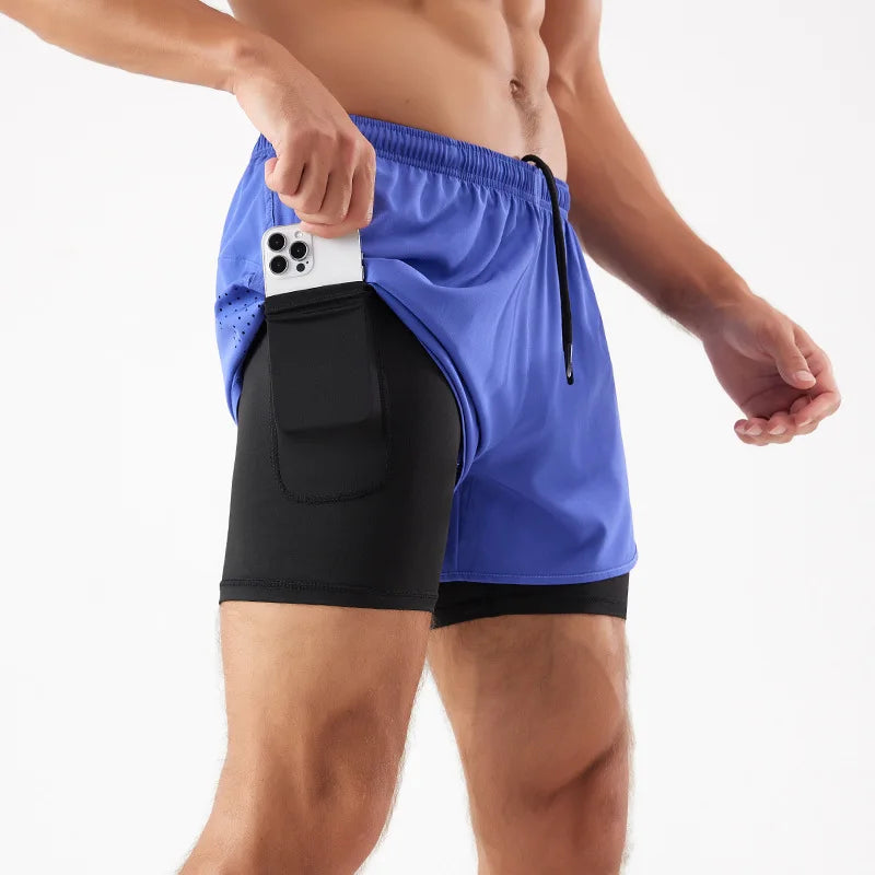 Men's Quick-Dry 2-in-1 Running Shorts with Convenient Phone Pocket