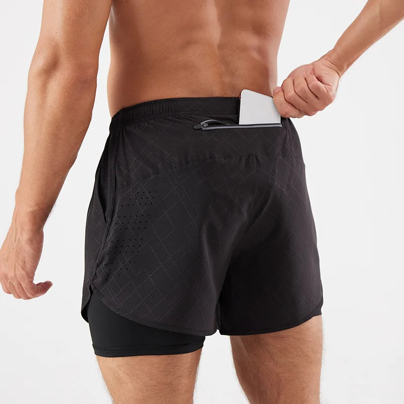 Men's Quick-Dry 2-in-1 Running Shorts with Convenient Phone Pocket