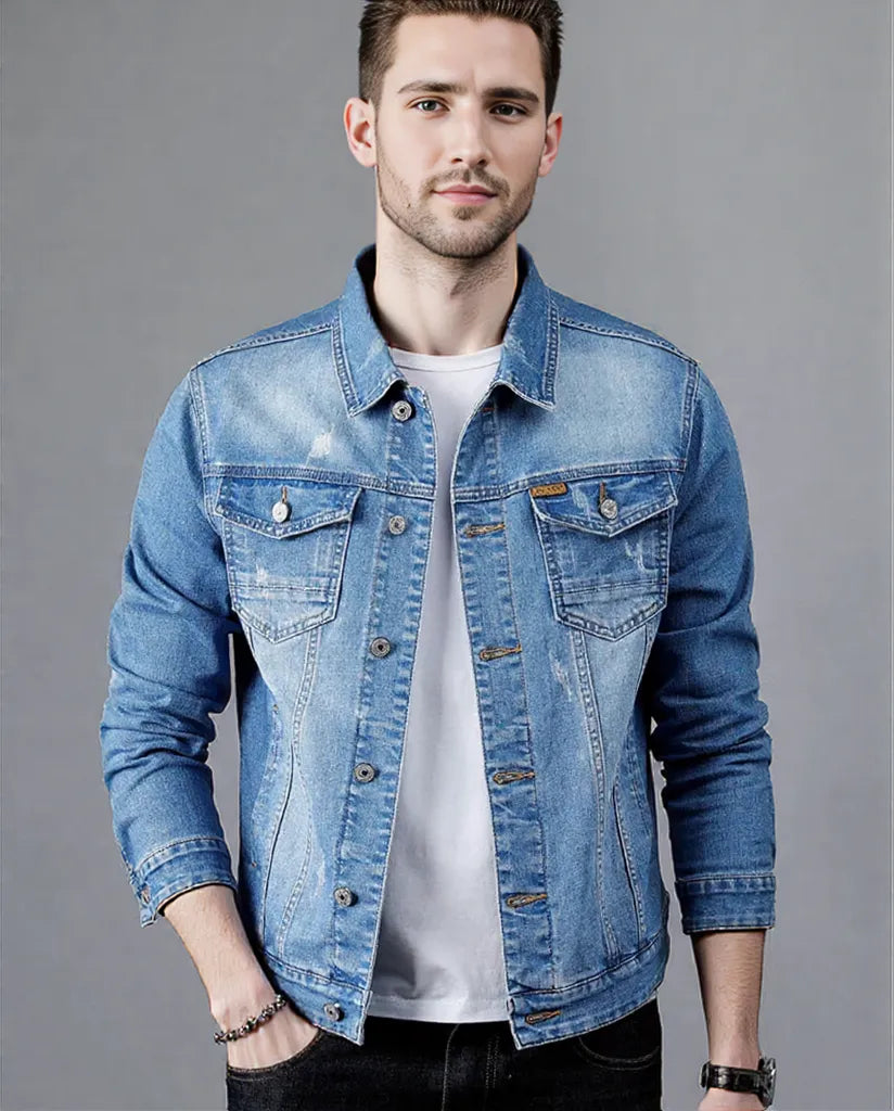 Edgar | Men's Denim Jacket with Summer Fade