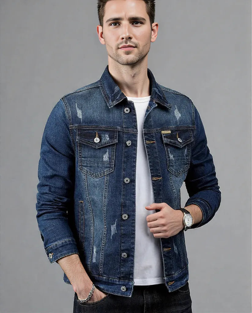 Edgar | Men's Denim Jacket with Summer Fade