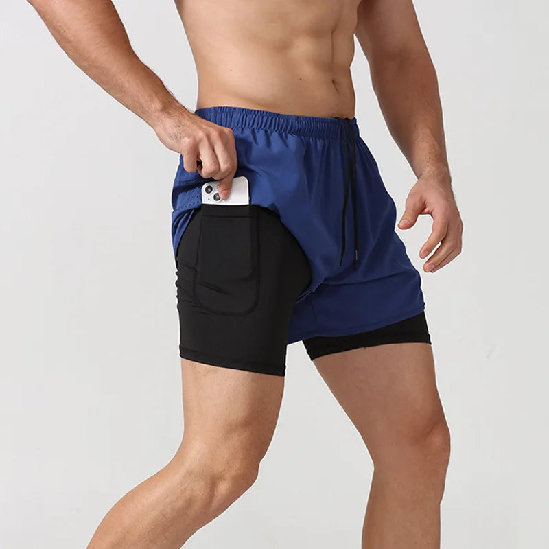 Men's Quick-Dry 2-in-1 Running Shorts with Convenient Phone Pocket