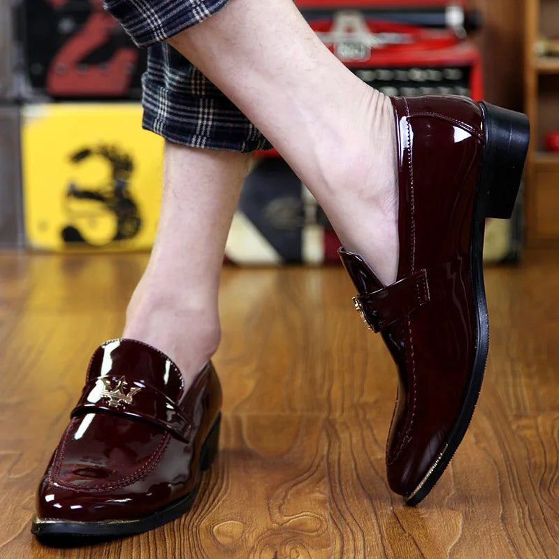 Kasane | Stylish Men's Casual Leather Loafers - Slip-On Pointed Toe Dress Shoes
