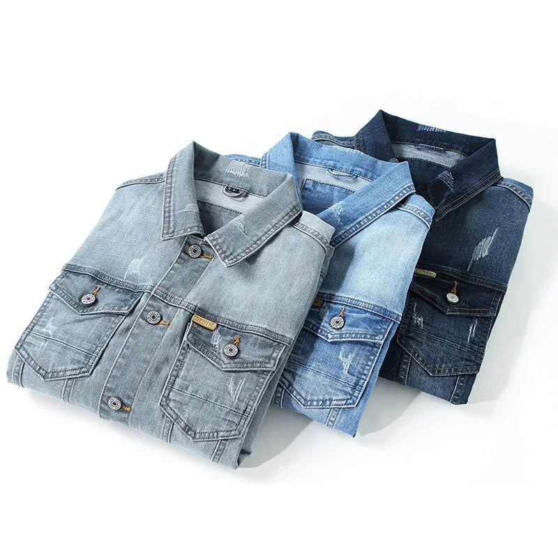 Edgar | Men's Denim Jacket with Summer Fade