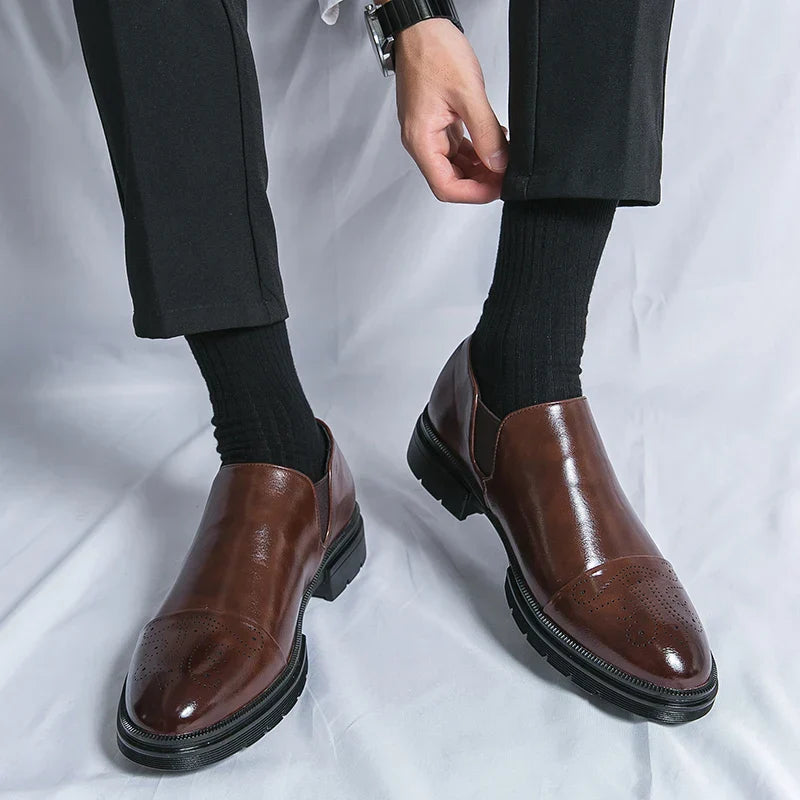 Windsor Heritage Slip-Ons: Elegant Vegan Leather Comfort