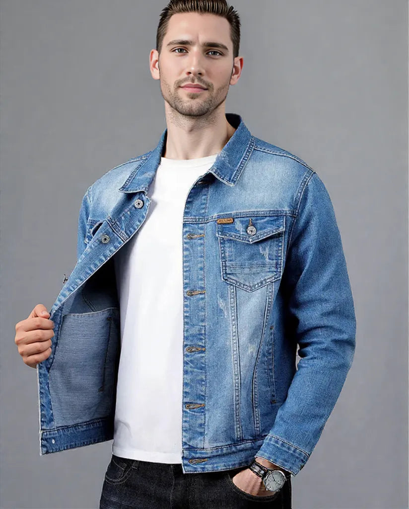 Edgar | Men's Denim Jacket with Summer Fade