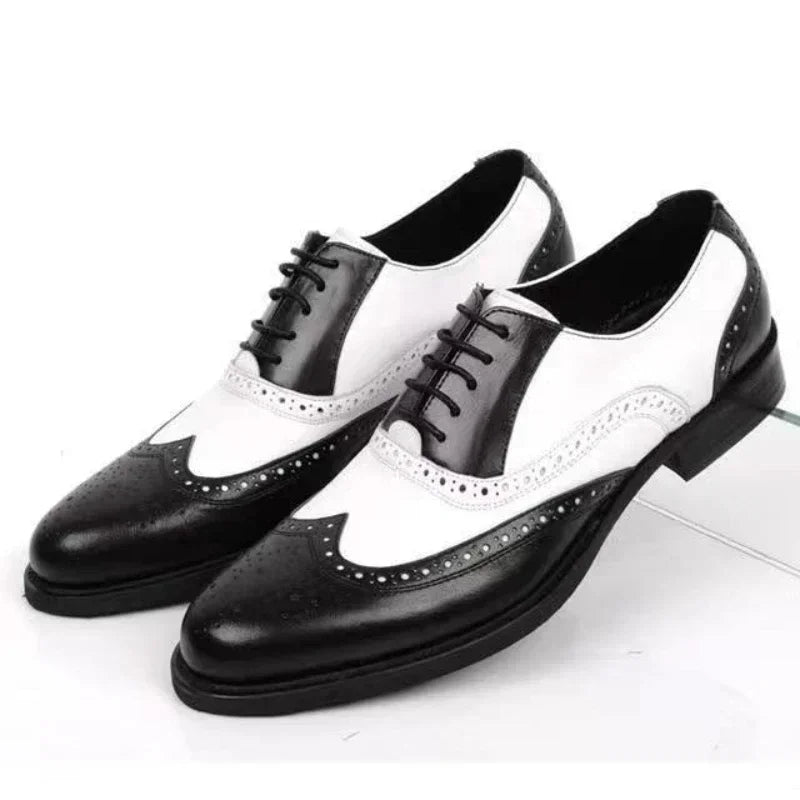Lunenburg | Retro Mixed Color Men's Dress Shoes - Leather Baroque Oxford Footwear for Business and Casual Wear