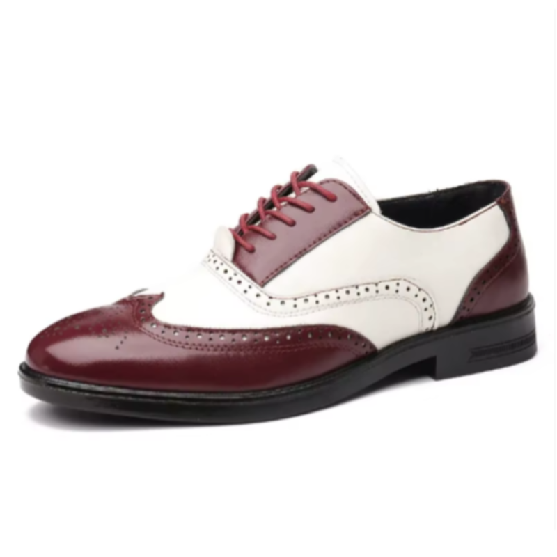 Lunenburg | Retro Mixed Color Men's Dress Shoes - Leather Baroque Oxford Footwear for Business and Casual Wear