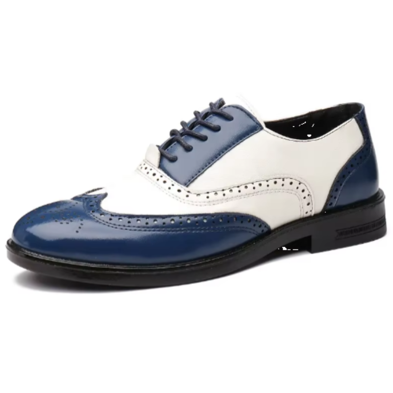Lunenburg | Retro Mixed Color Men's Dress Shoes - Leather Baroque Oxford Footwear for Business and Casual Wear