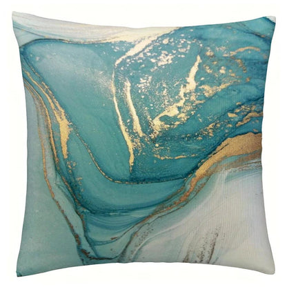 Stylish Aqua Marble Print Cushion Cover - Maxavendi