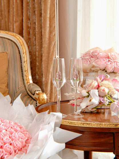 Romantic Rose Champagne Flute - Maxavendi