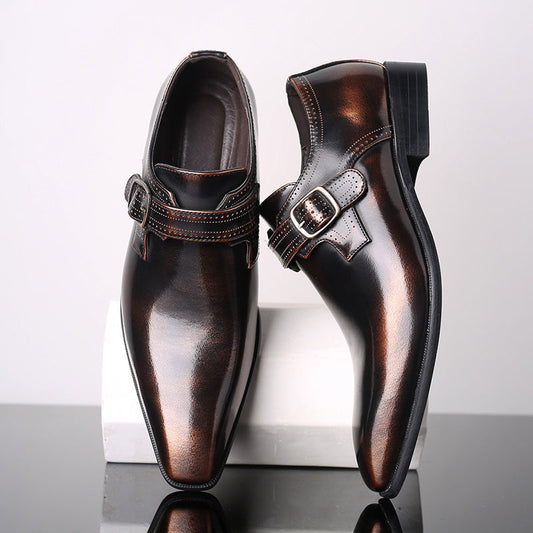 Garrison - Mens patent monk shoes