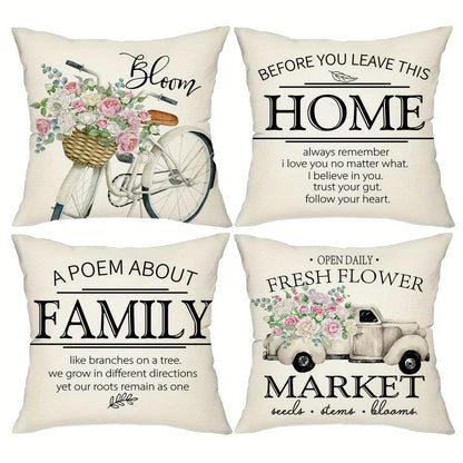 4pcs Farmhouse Throw Pillow Cover - Maxavendi