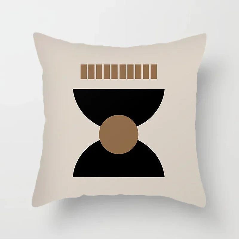 Stylish Abstract Line Design Cushion Cover in Luxurious Peach Skin - Maxavendi