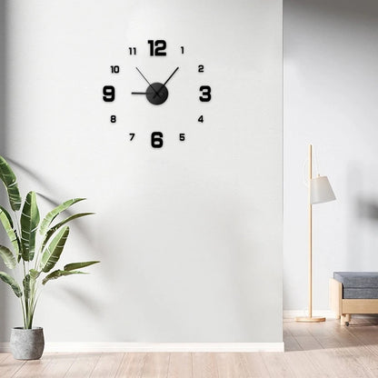 Stylish Frameless DIY Wall Clock Decal - Silent Elegance for Your Living Room or Office Decor - Maxavendi