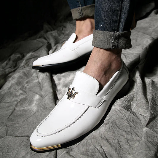 Kasane | Stylish Men's Casual  Leather Loafers - Slip-On Pointed Toe Dress Shoes