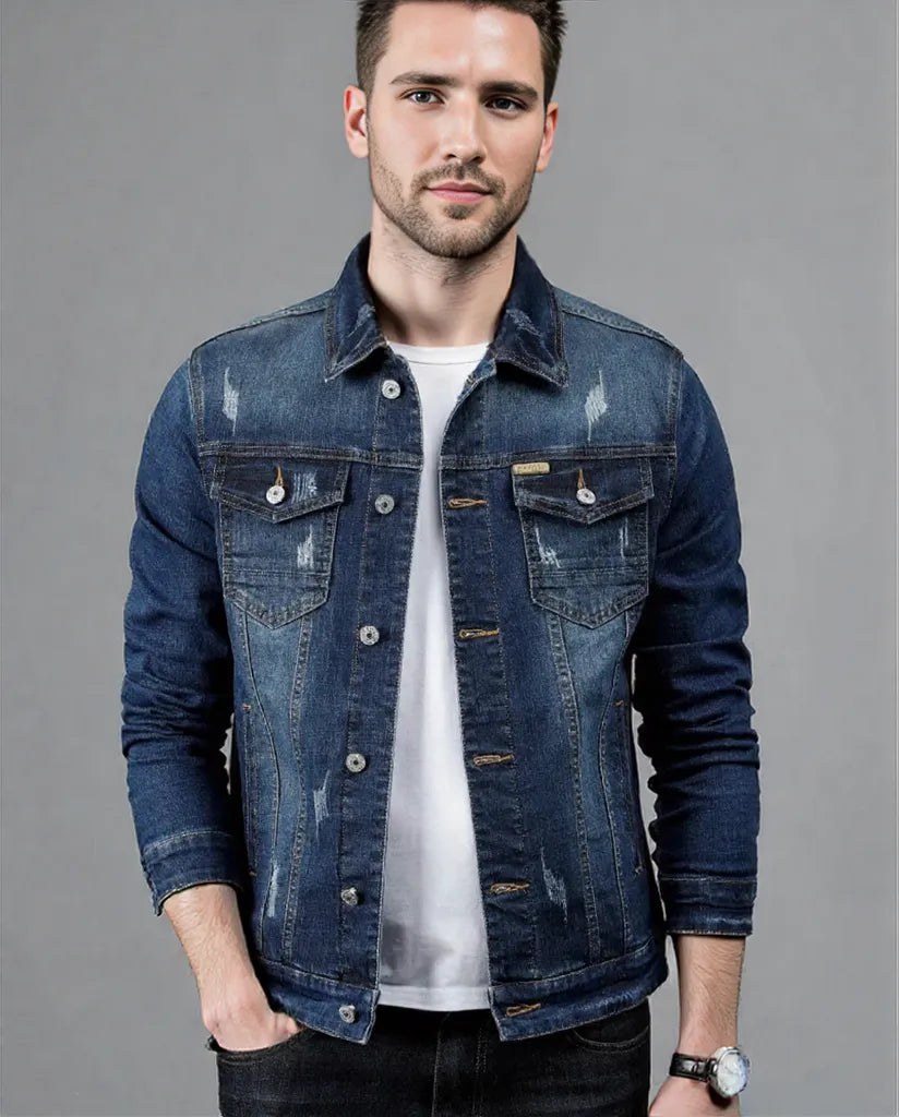 Edgar | Men's Denim Jacket with Summer Fade