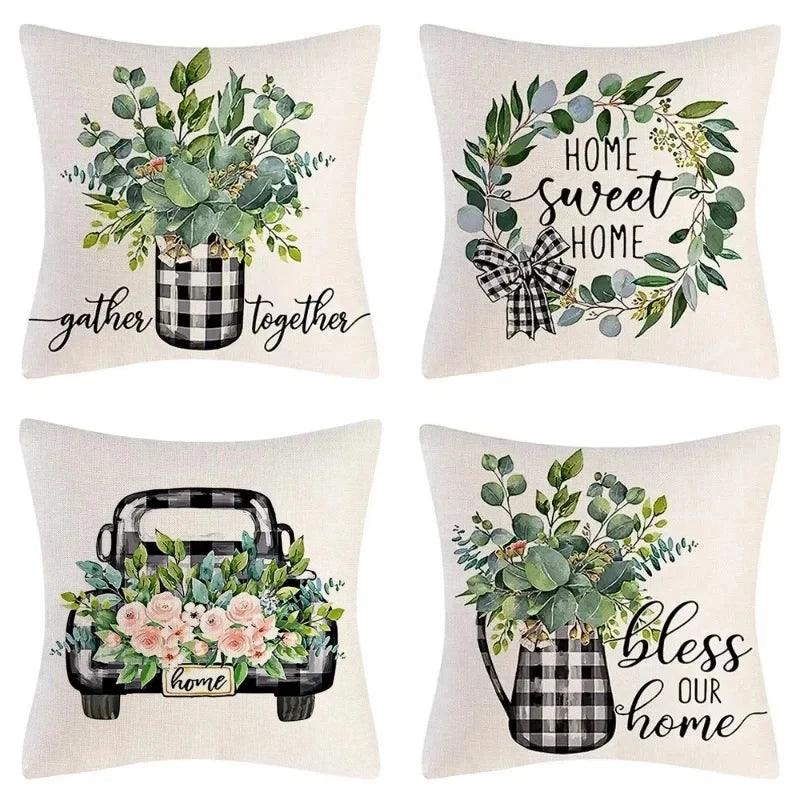 4pcs Farmhouse Throw Pillow Cover - Maxavendi