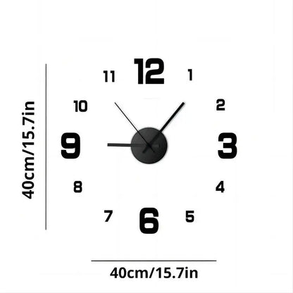 Stylish Frameless DIY Wall Clock Decal - Silent Elegance for Your Living Room or Office Decor - Maxavendi