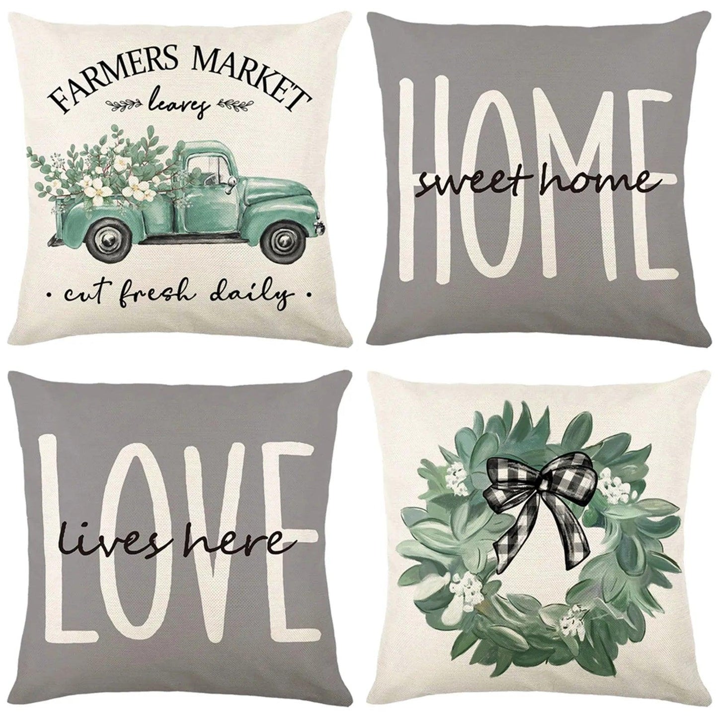 4pcs Farmhouse Throw Pillow Cover - Maxavendi