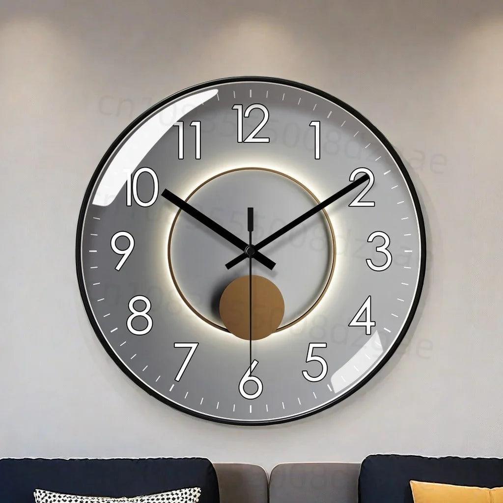 Silent Wall Clock Non-Ticking Battery Operated Round Luxury Modern Wall Clock - Maxavendi