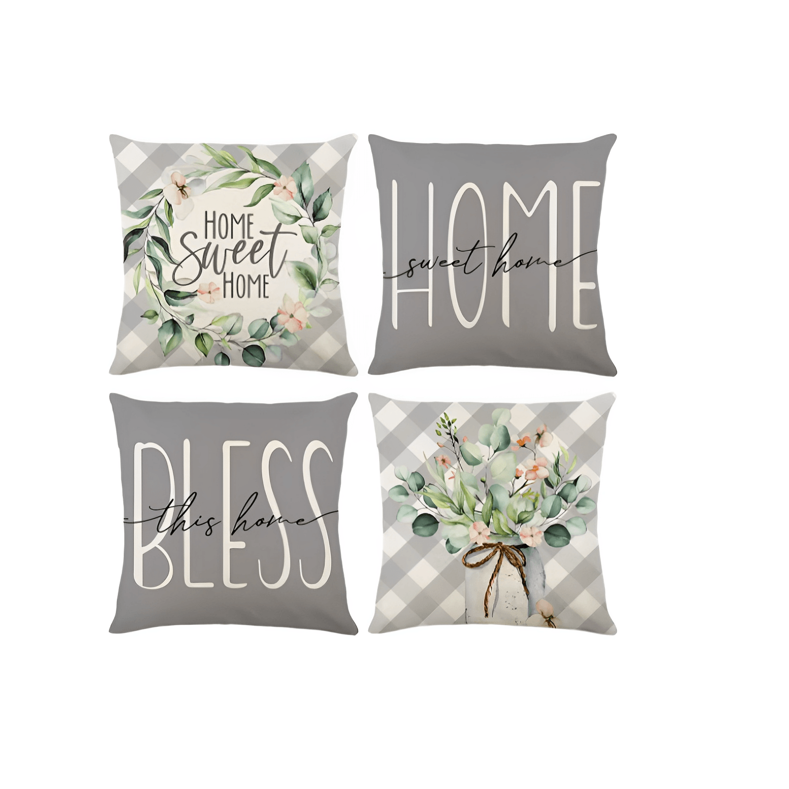 4Pcs Floral Elegant Linen Pillow Cases - Maxavendi